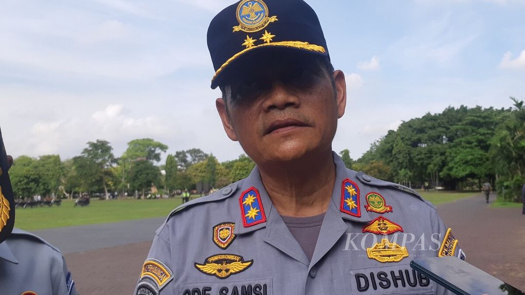 Kepala Dinas Perhubungan Bali I Gde Wayan Samsi Gunarta di Lapangan Puputan Margarana, Niti Mandala Renon, Kota Denpasar, Rabu (3/4/2024).