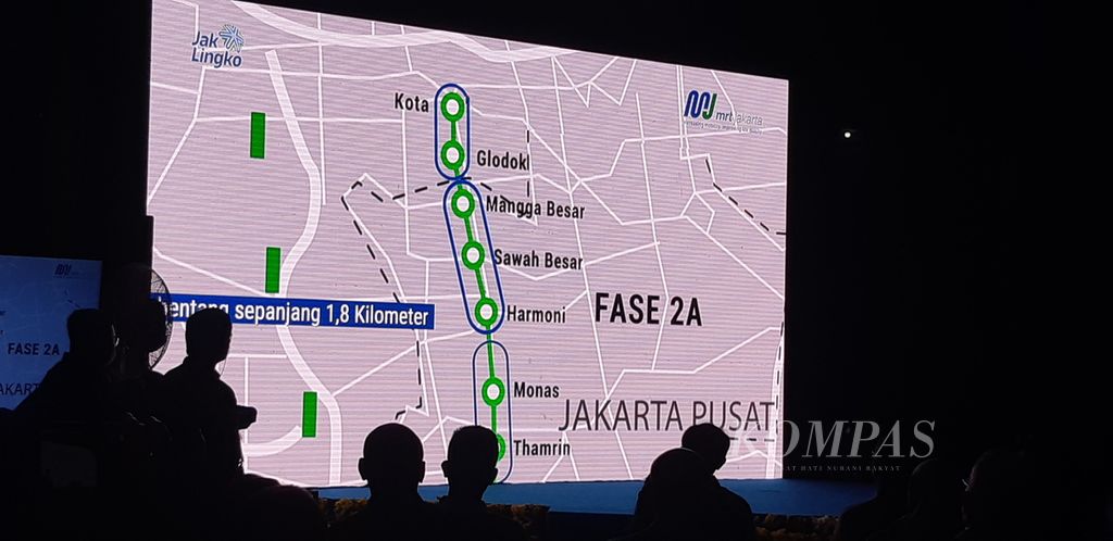 Gambar tahapan pembangunan jalur MRT Fase 2A.