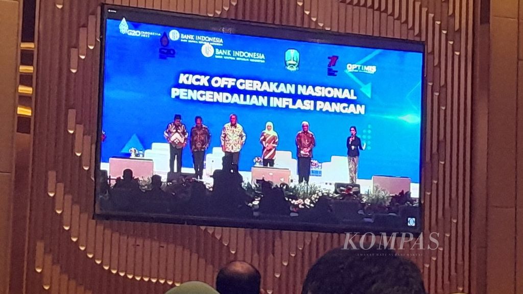 Kegiatan <i>kick off</i> Gerakan Nasional Pengendalian Inflasi Pangan di Malang, Jawa Timur, Rabu (10/8/2022).