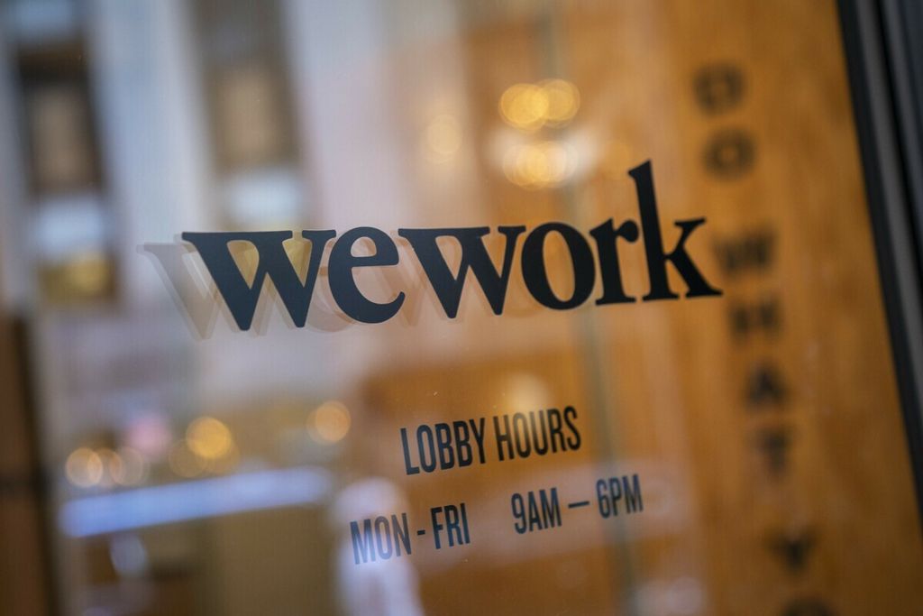 Kantor perusahaan WeWork di New York, Amerika Serikat, 13 September 2019.