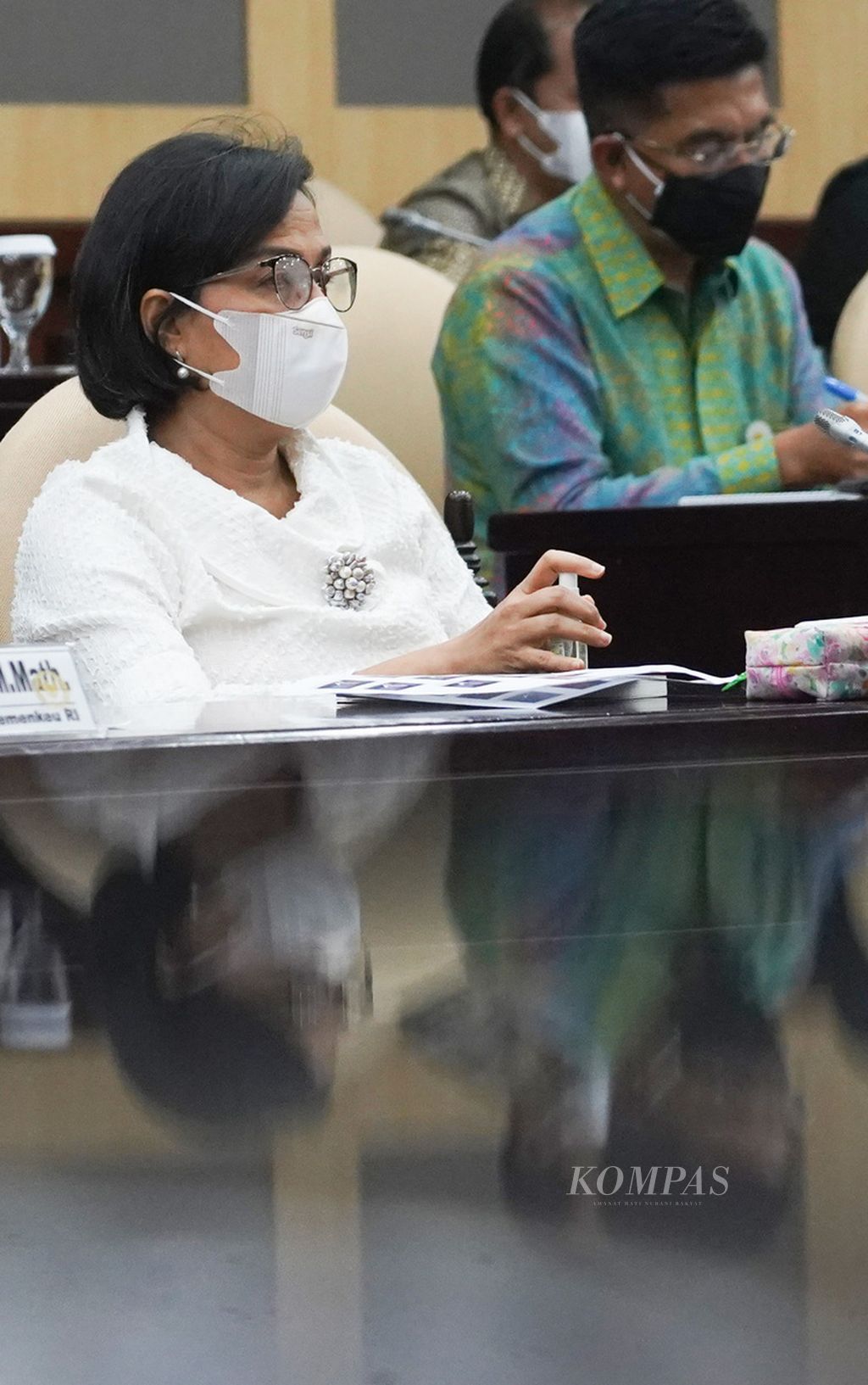 Finance Minister  Sri Mulyani Indrawati during a Working Meeting with Committee IV DPD RI, Jakarta, Thursday (25/8/2022). Sri Mulyani explained the state's financial condition.