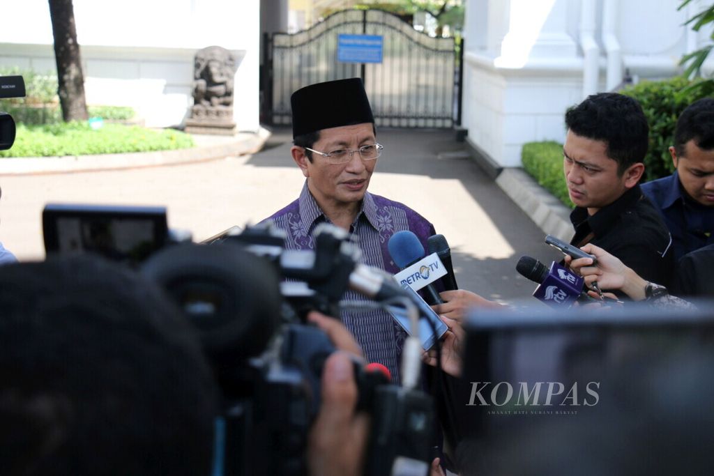 KH Nasaruddin Umar, Imam Besar Masjid Istiqlal, menemui Presiden Joko Widodo, Rabu (5/4/2017). 