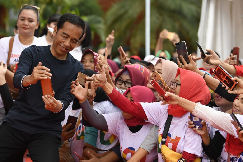 Jokowi saat kampanye Pemilu 2019 di Jakabaring Sport City, Palembang, Sumatera Selatan, Sabtu (9/3/2019).