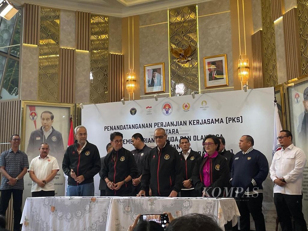 Representatives from the federation attended the signing of a cooperation agreement between the Main Branch Sports Organization and the Ministry of Youth and Sports in order to centralize national training for the Paris 2024 Olympic qualifications on Monday (26/4/2024) in Jakarta.