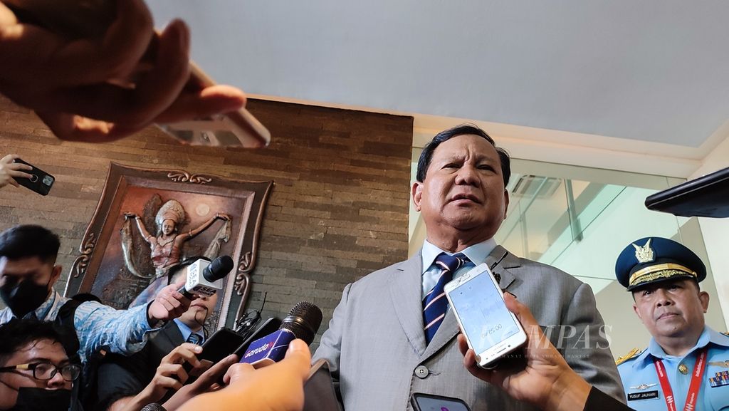 Menteri Pertahanan Prabowo Subianto .