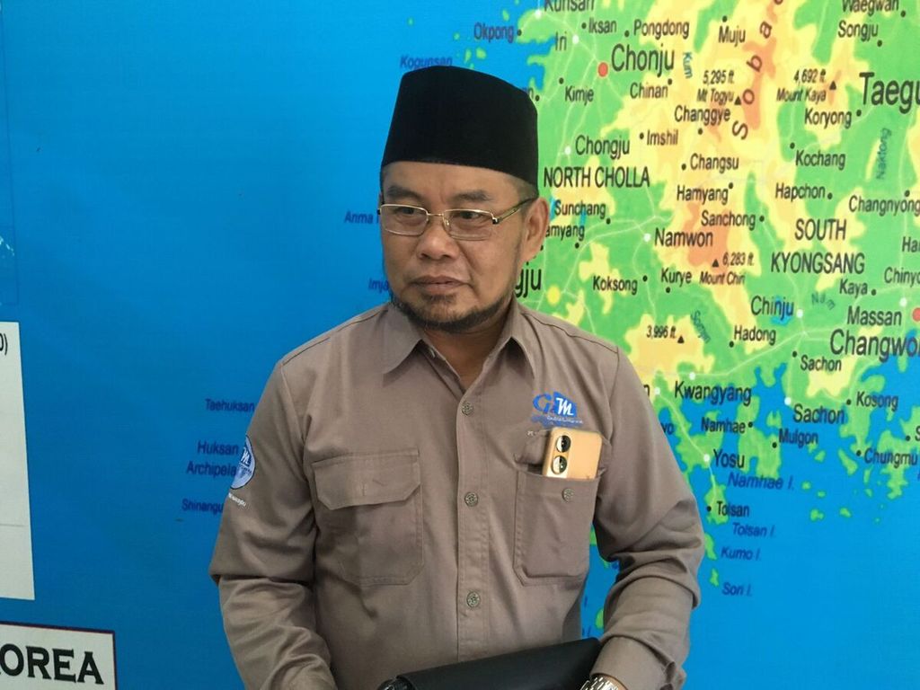 Direktur PT GNM Shipping Marindo Warno saat ditemui di Cirebon, Jawa Barat, Senin (31/7/2023).
