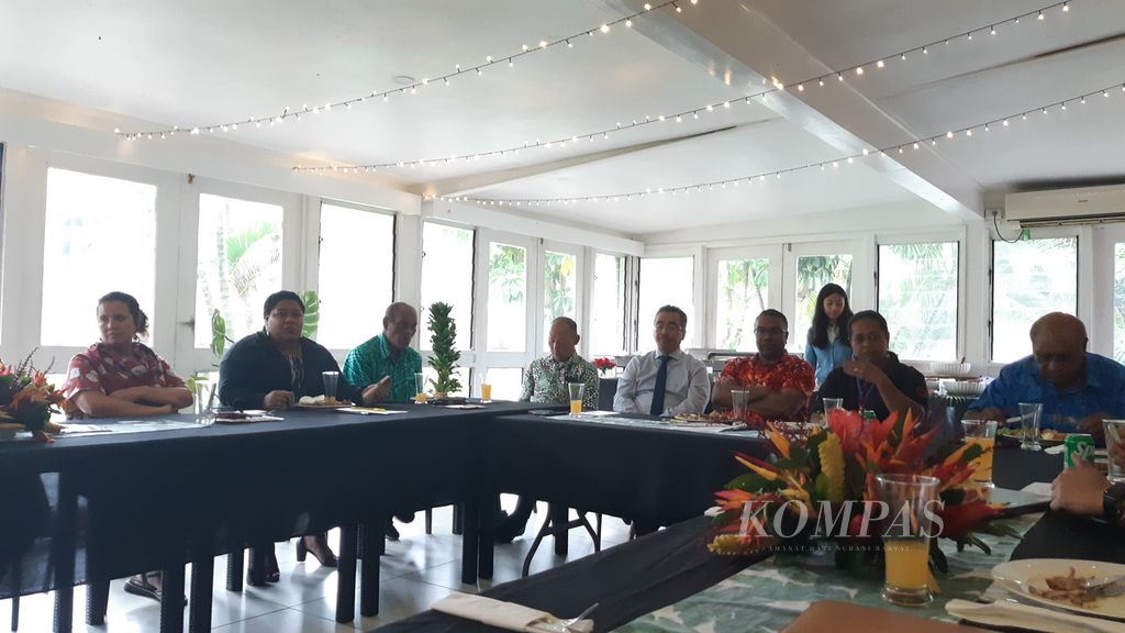 Talanoa or focused discussion between a media delegation from Indonesia and representatives of Fijian academics and journalists in Suva, Wednesday (3/7/2024). 