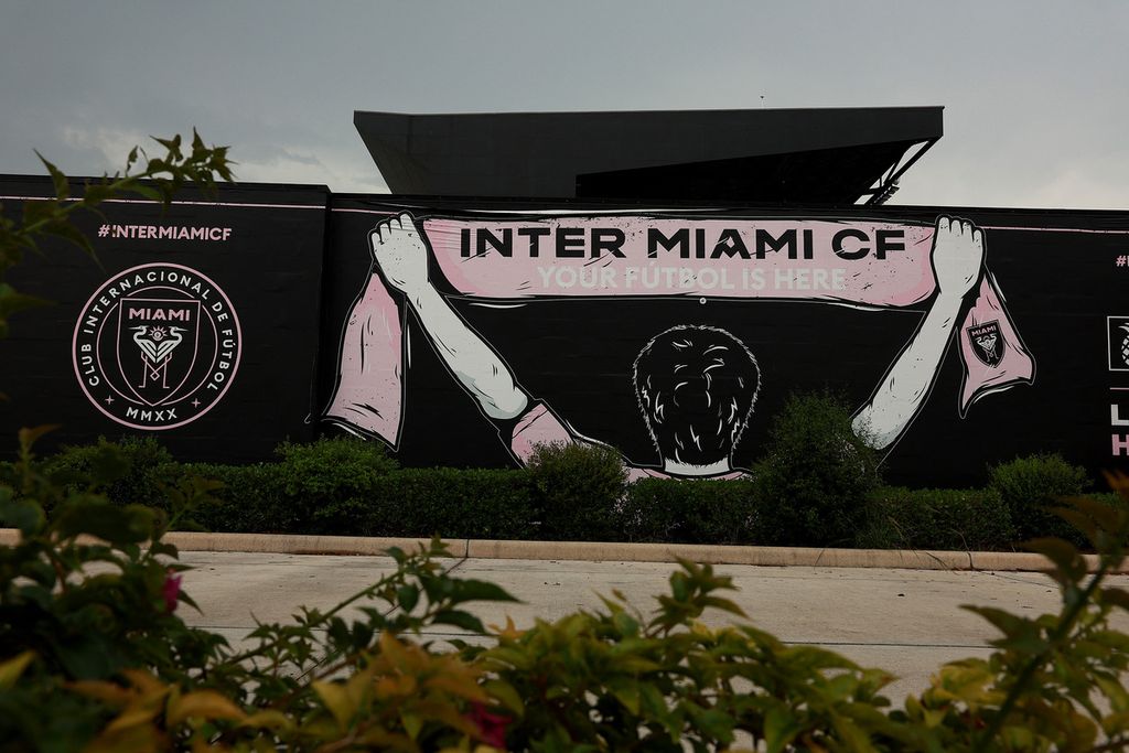 Stadion DRV PNK di Fort Lauderdale, Florida, diabadikan pada Rabu (7/6/2023). Stadion ini adalah kandang klub Inter Miami di liga MLS yang akan dipekuat Lionel Messi mulai musim panas ini. 