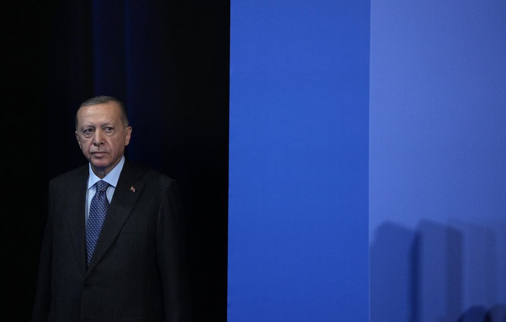 Presiden Turki Recep Tayyip Erdogan saat hadir dalam Konferensi Tingkat Tinggi NATO, Kamis (30/6/2022) di Madrid, Spanyol.