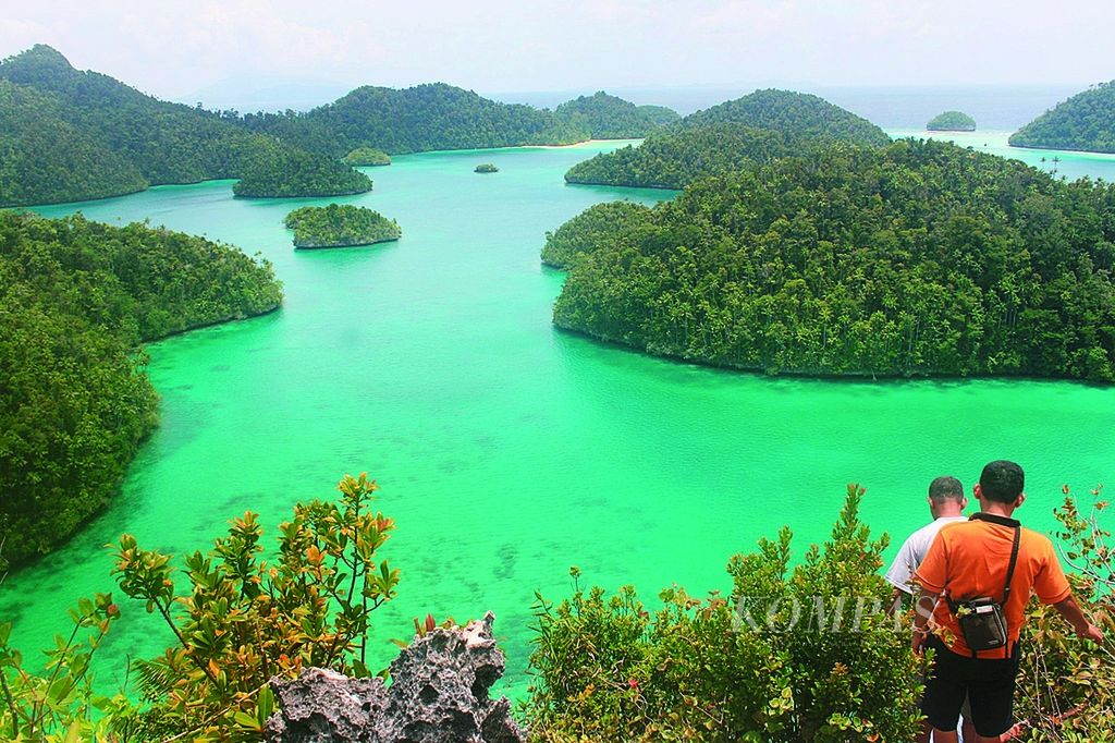 Pesona kepulauan Raja Ampat di Papua Barat Baya yang memiliki kecantikan alam dan keragaman hayati laut tropis terkaya di dunia, 5 Oktober 2012.