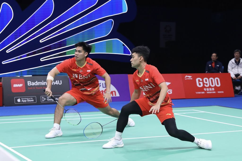 Leo Rolly Carnando/Daniel Marthin saat tampil pada perempat final turnamen China Masters, Kamis (23/11/2023).