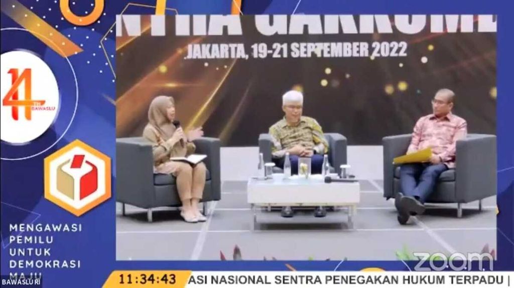 Dialog interaktif Rakornas Sentra Gakkumdu (Penegakan Hukum Terpadu), Selasa (20/9/2022).
