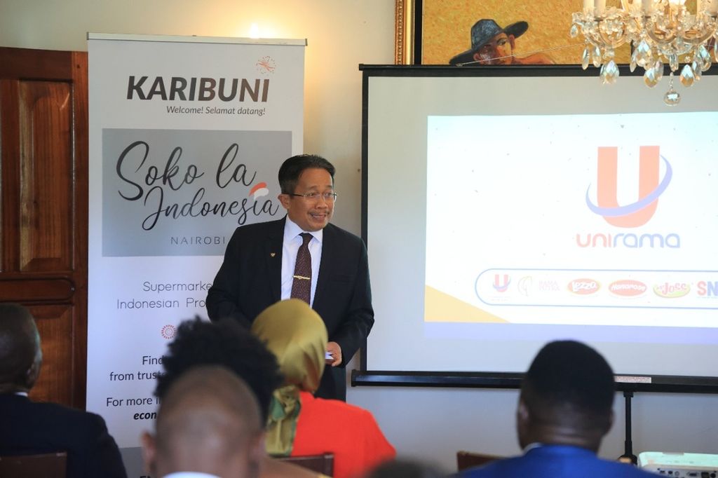 Dubes RI Nairobi, Dr. Mohamad Hery Saripudin saat memberikan sambutan pada Forum Bisnis Kenya-Indonesia (12/5)