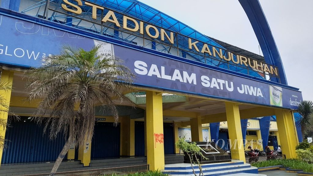 Kondisi Stadion Kanjuruhan di Kepanjen, Kabupaten Malang, Jawa Timur, saat diabadikan 9 November 2022.