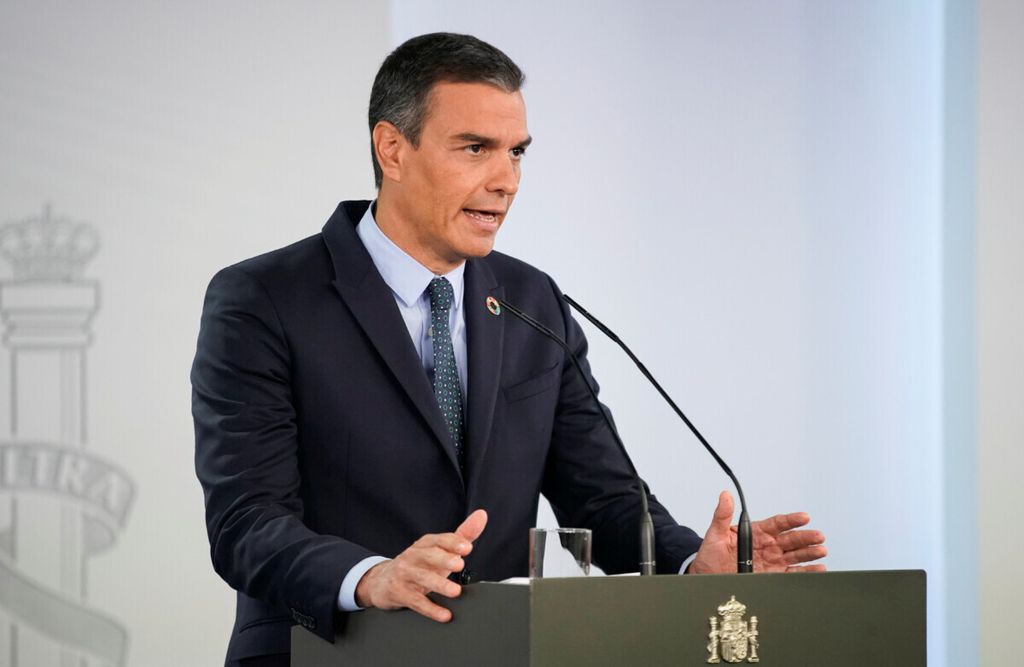 Perdana Menteri Spanyol Pedro Sanchez, 25 Agustus 2020.   