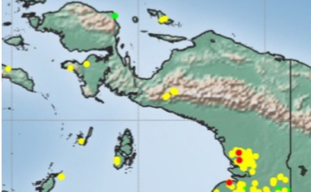 Infografis titik panas di wilayah Papua berdasarkan hasil pantauan BMKG pada 8 Agustus 2023 pukul 23.00 WIT.