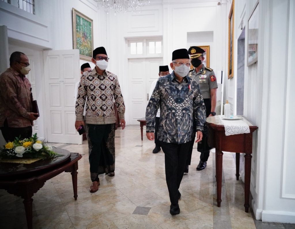 Wakil Presiden Maruf Amin di Jakarta, Jumat (8/4/2022).