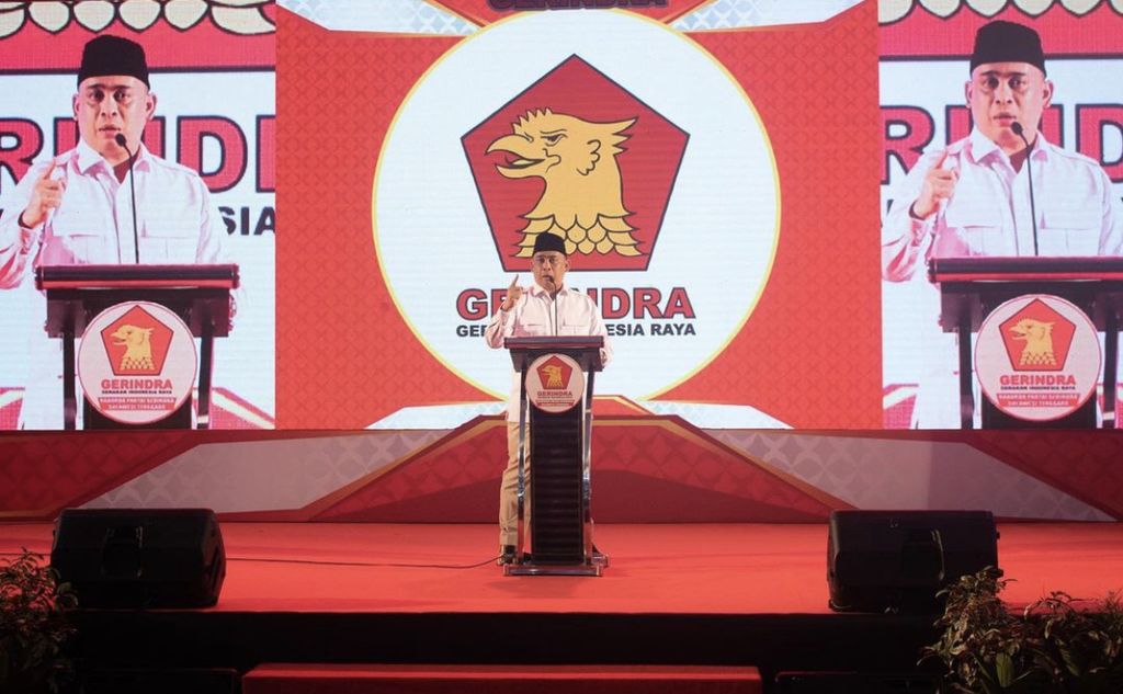 Ketua DPD Gerindra Sultra Andi Ady Aksar di Kendari, Jumat (23/2/2023).