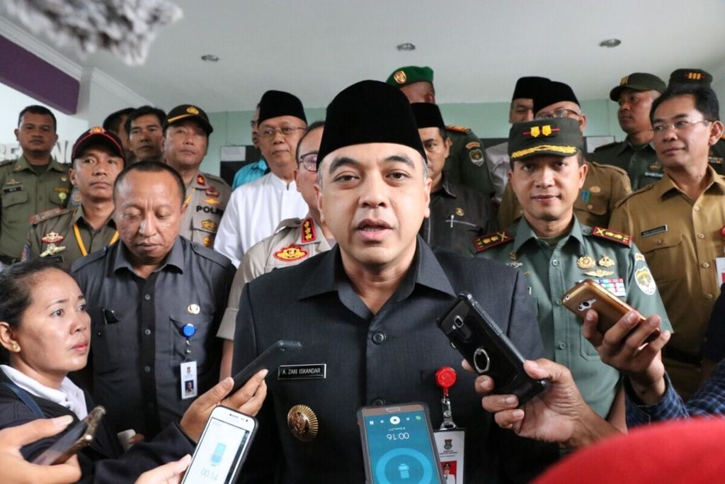 Bupati Tangerang, Ahmed Zaki Iskandar usai Deklarasi Damai usai Pemilu, Selasa (6/5/2019).