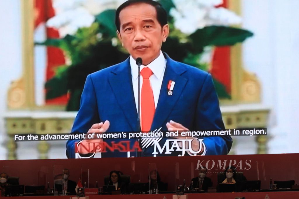 A video show featuring President Joko Widodo's statement regarding Indonesia's policy on women's empowerment was shown at the Opening of the G20 Ministerial Conference on Women's Empowerment (MCWE), Wednesday (24/8/2022) in Nusa Dua, Bali.