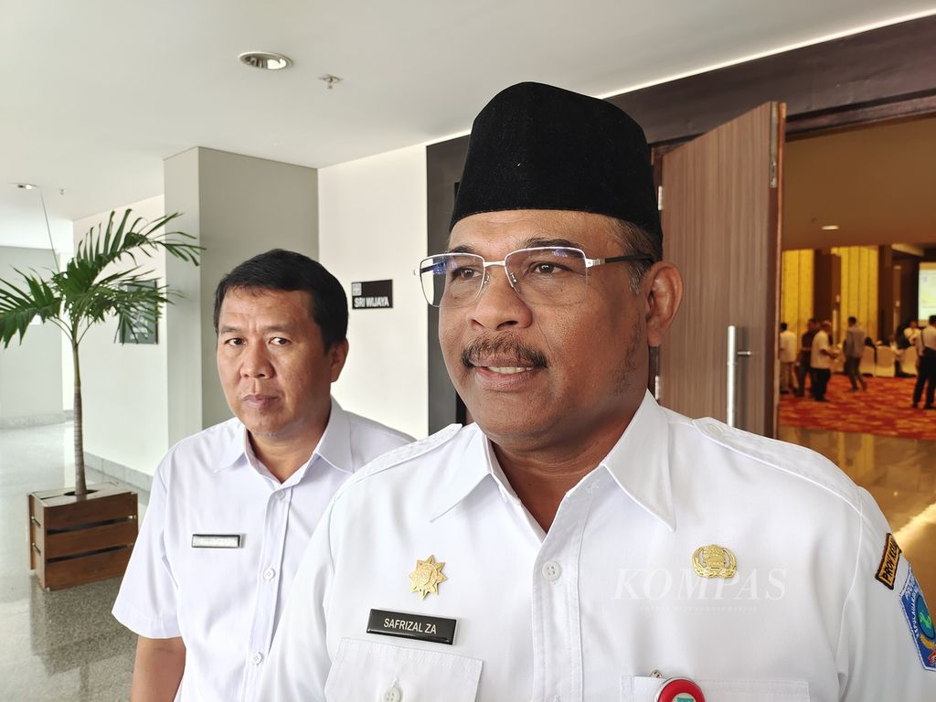 Penjabat Gubernur Bangka-Belitung Safrizal ZA di Pangkal Pinang, Bangka-Belitung, Rabu (24/4/2024) pagi. 