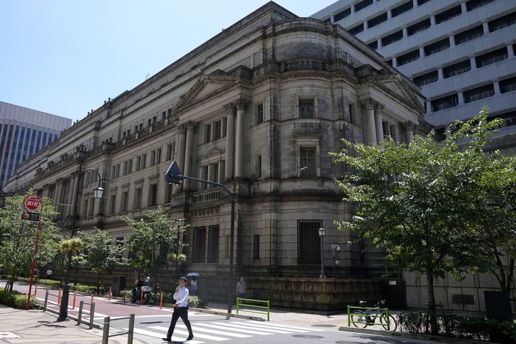 Kantor pusat bank sentral Jepang, BoJ, di Tokyo, pada Agustus 2023.