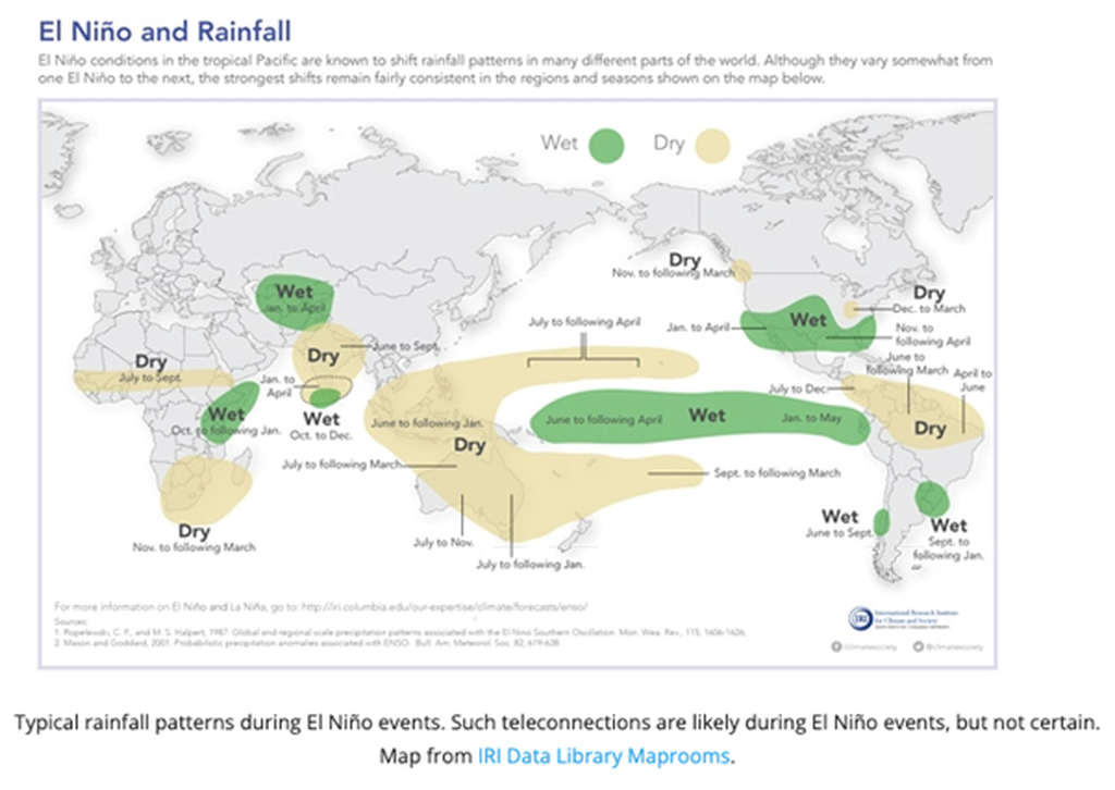 Dampak El Nino di berbagai belahan dunia. Sumber: WMO