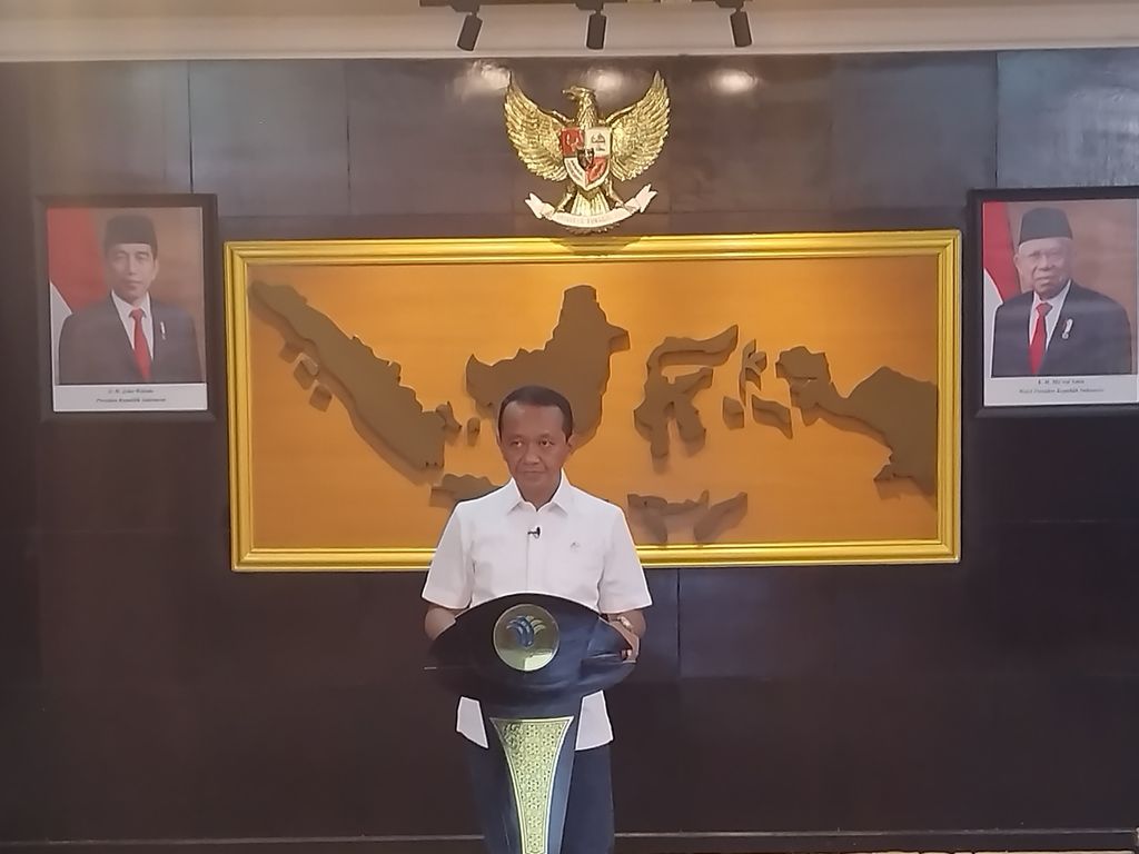 Menteri Investasi/Kepala Badan Koordinasi Penanaman Modal  (BKPM)  Bahlil Lahadalia  di Gedung Kementerian Investasi BKPM, Jakarta, Jumat (30/6/2023).