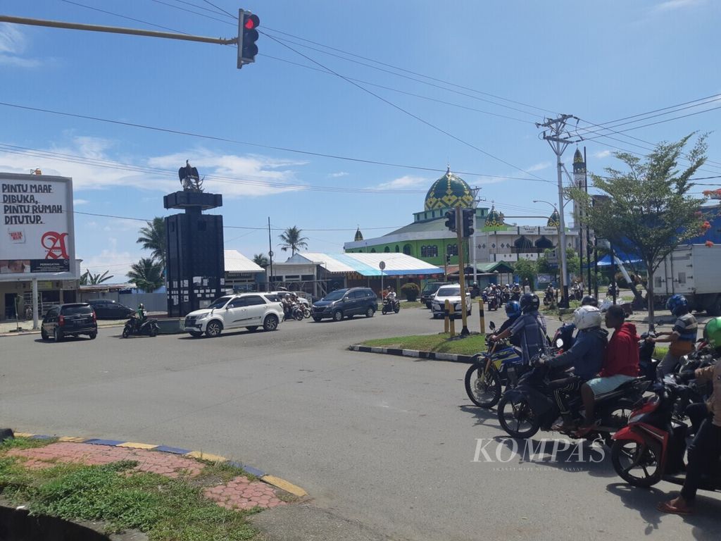 Suasana di ibu kota Kabupaten Nabire, Papua, pada 28 April 2021. 