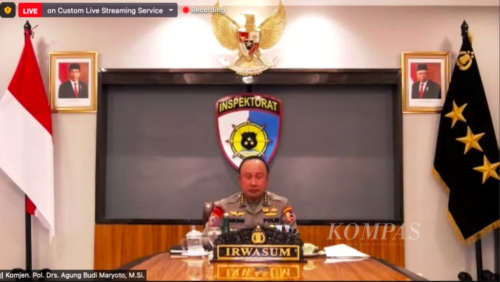 Inspektur Pengawasan Umum Polri Komisaris Jenderal Agung Budi Maryoto.
