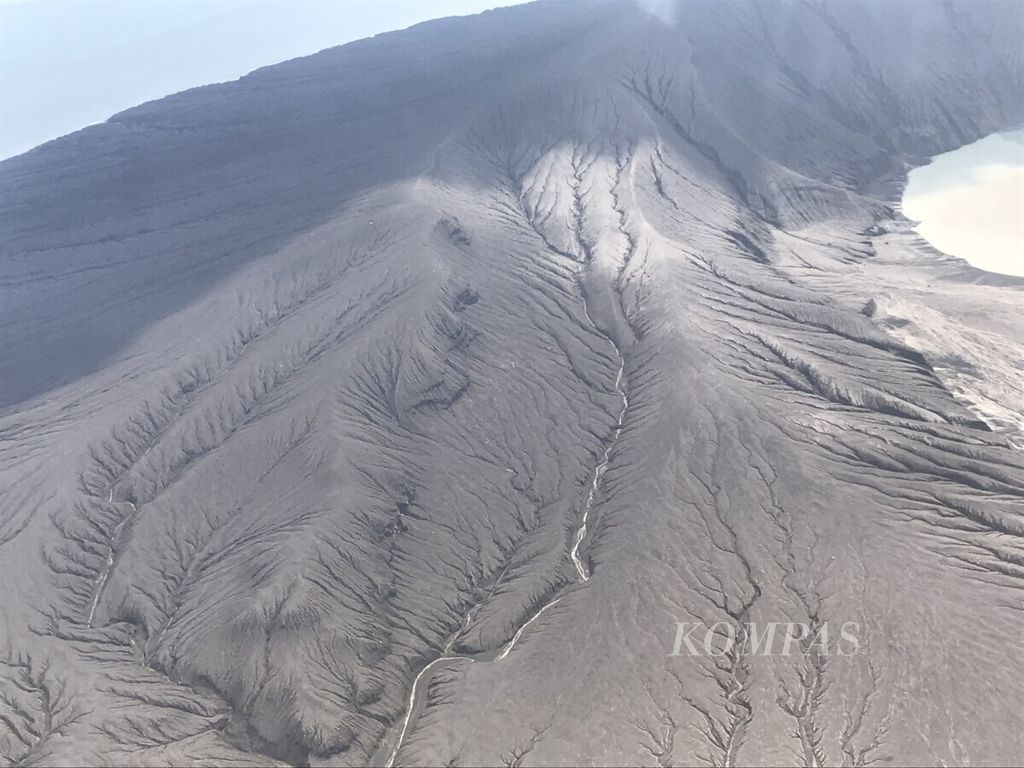 Kondisi tubuh Anak Krakatau pada Minggu (13/1/2019).