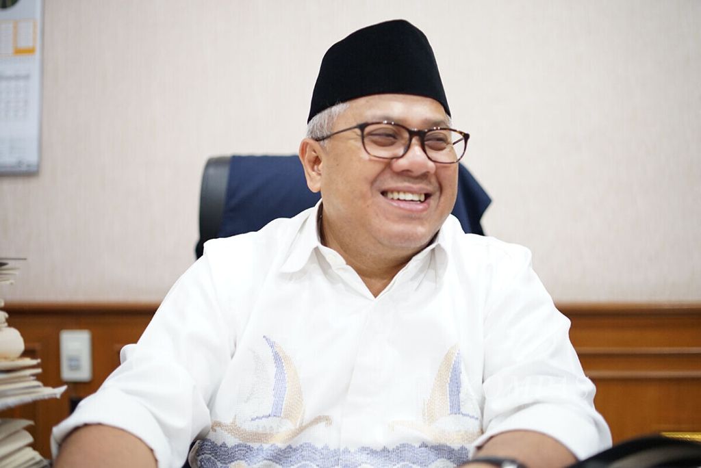 Ketua KPU Arief Budiman saat ditemui di kantornya, Jakarta, pada Jumat (3/5/2019) siang.