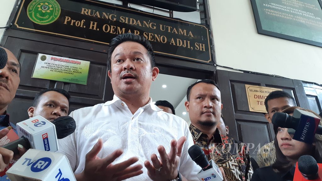 Andreas Nahot Silitonga, kuasa hukum Mario Dandy Satrio, di Pengadilan Negeri Jakarta Selatan, Jakarta, Selasa (22/8/2023).