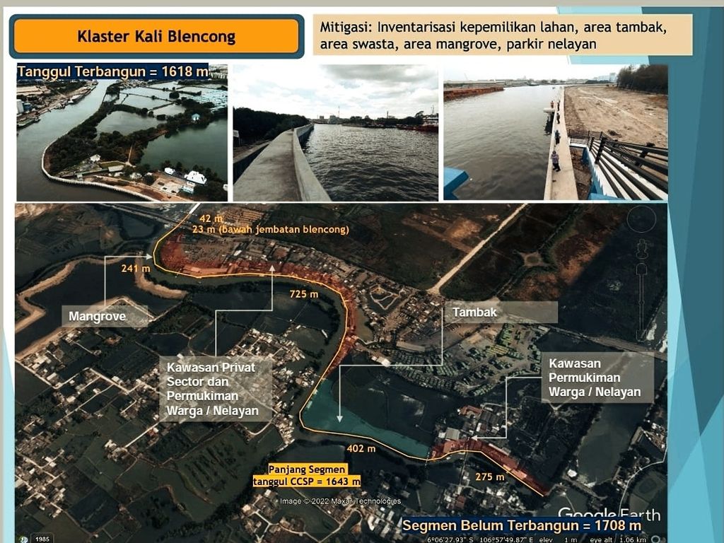 Pemetaan pembangunan tanggul di kluster Kali Blencong.