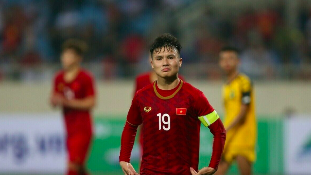 Pemain tim nasional Vietnam, Nguyen Quang Hai. Ia akan kembali menjadi andalan Vietnam di Piala Asia 2023 Qatar.