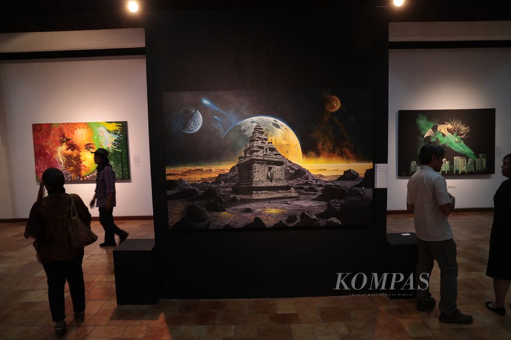 Tujuh perupa yang tergabung dalam Kelompok Tu7uh Rupa menggelar pameran bertajuk Titimangsa di Bentara Budaya Jakarta, Kamis (9/11/2023). 