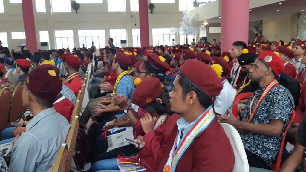 Suasana pembukaan Kongres dan Majelis Permusyawaratan Anggota PMKRI di Kota Ambon, Maluku, pada 5 Februari 2020.