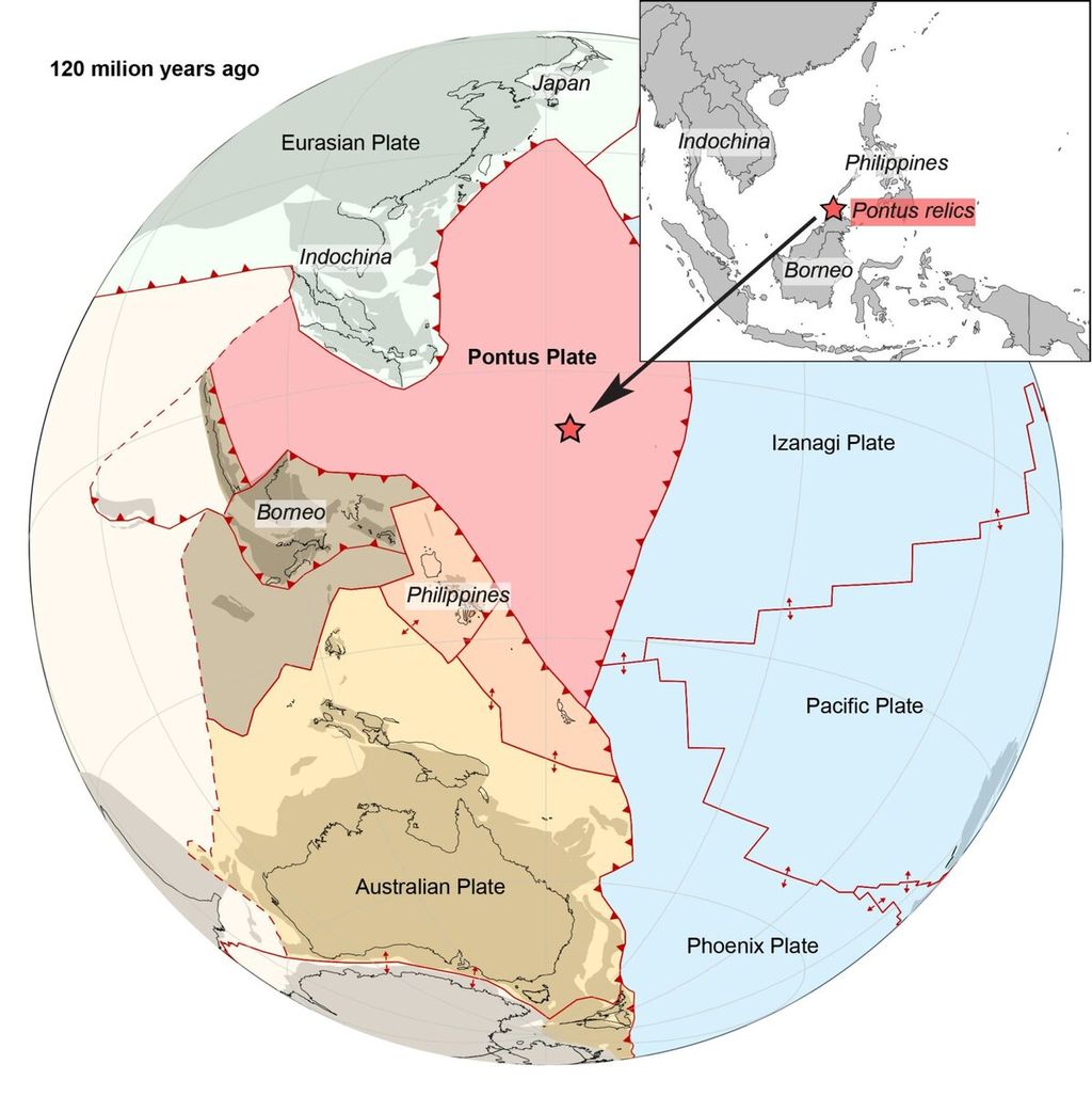 Pontus, an ancient tectonic plate, was discovered in the northern region of Kalimantan.