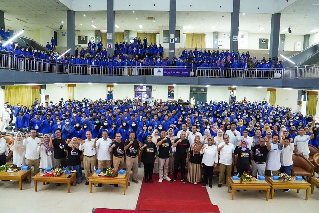 Kuliah Umum Kewirausahaan pada acara Paten Goes To Campus di Universitas Muhammadiyah Purwokerto (UMP), Purwokerto, Jawa Tengah, Sabtu (4/6/2022). 