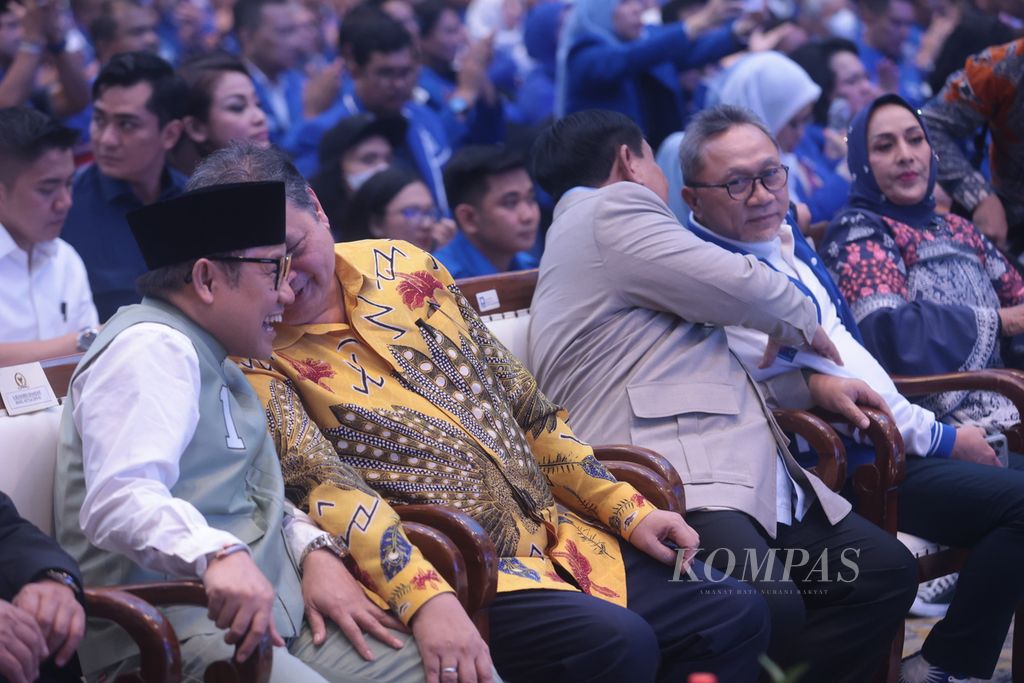 Sejumlah Ketua partai politik menghadiri perayaan Hari Ulang Tahun ke-25 PAN di Jakarta, Senin (28/8/2023). 