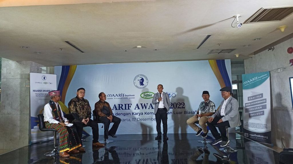 Maarif Institut kembali menggelar penganugerahaan Maarif Award di Jakarta, Sabtu (17/12/2022). Penghargaan itu diberikan untuk kesembilan kalinya sejak 2007.