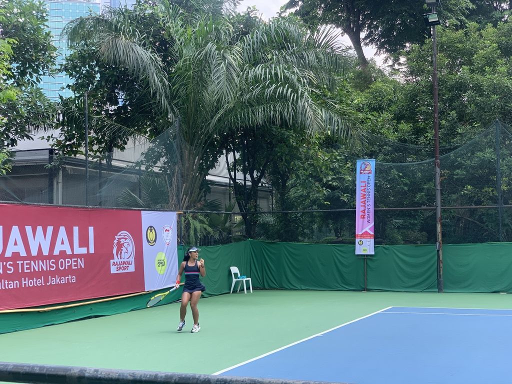 Turnamen Rajawali Open 2022 di lapangan tenis Hotel Sultan, Jakarta, Kamis (1/12/2022).