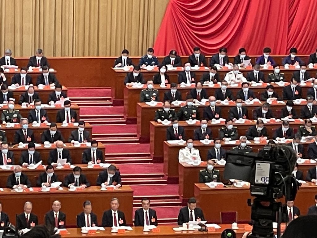 Presiden China, Xi Jinping, yang juga Sekretaris Jenderal Partai Komunis China, hadir dalam penutupan Kongres Nasional Ke-20 Partai Komunis China, Sabtu (22/10/2022), di Balai Agung Rakyat, Beijing, China.