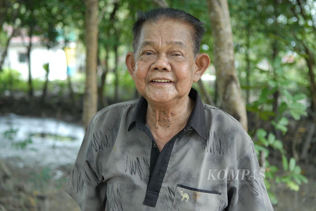 Ahmadi (73), pelestari mangrove pesisir timur Jambi.