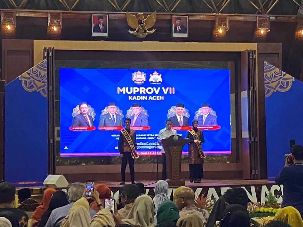 Pembukaan Musyawarah Provinsi Kamar Dagang dan Industri (Kadin) Aceh, Senin (27/6/2022). Sejumlah pengusaha telah mendaftar sebagai calon ketua periode 2022-2027.