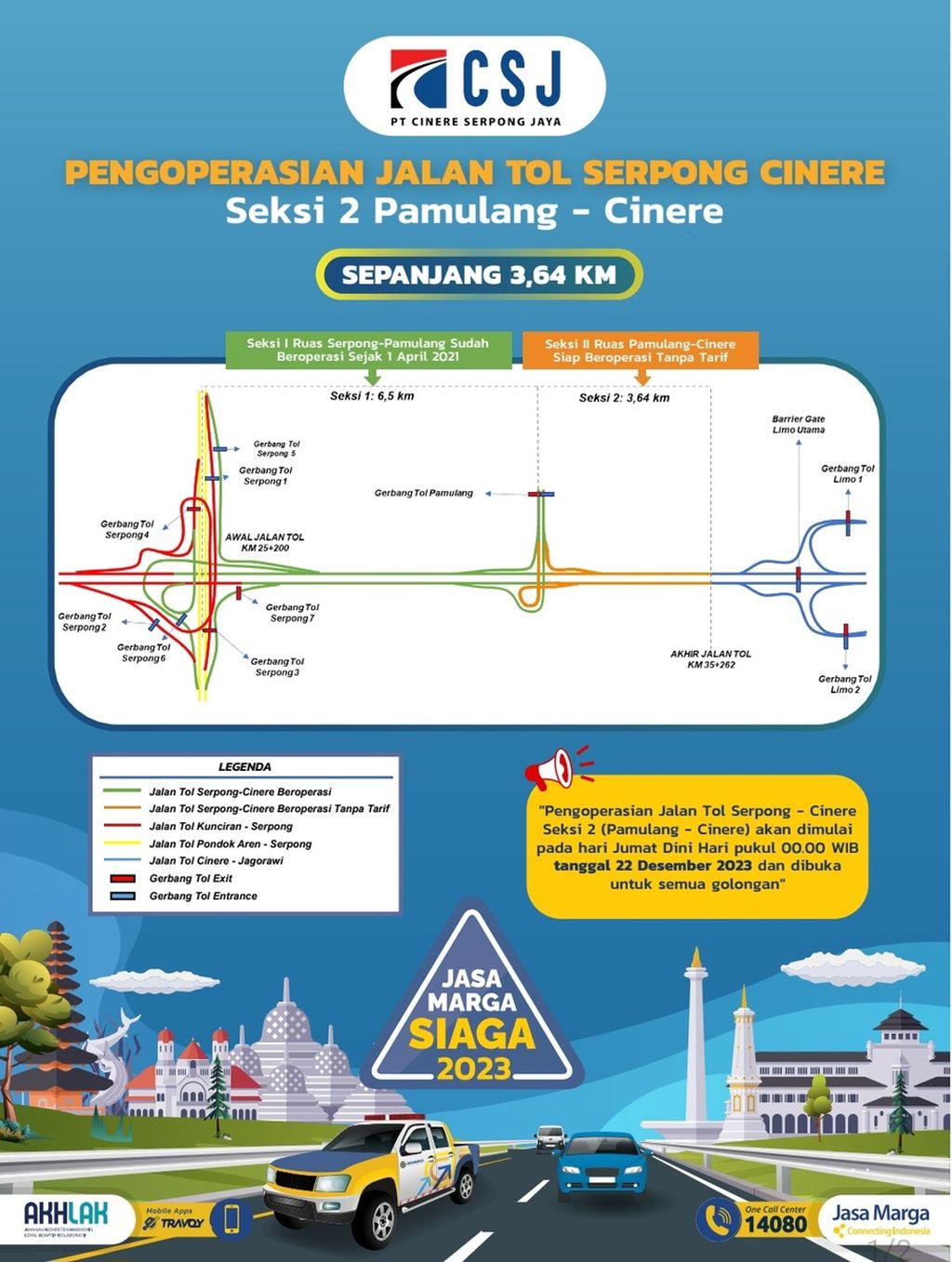 Peta Aksesabilitas Jalan Tol Serpong-Cinere