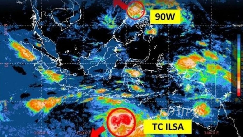 Tangkapan layar infografis siklon tropis Ilsa, BMKG Juanda, 12 April 2023.