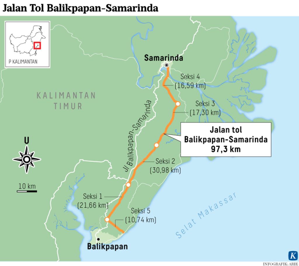 Jalan Tol Balikpapan-Samarinda Kalimantan Timur Infografik