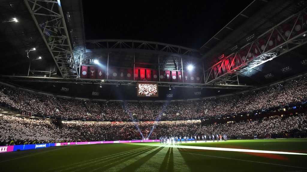 Suasana menjelang laga Ajax Amsterdam versus Liverpool pada babak penyisihan grup Liga Champions Eropa di Arena Johan Cruyff, Amsterdam, Belanda, Kamis (27/10/2022) dini hari WIB. Liverpool menang, 3-0. 