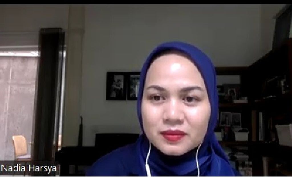 Tangkapan layar wawancara Zoom dengan perencana keuangan Nadia Harsya, Selasa (30/1/2024).